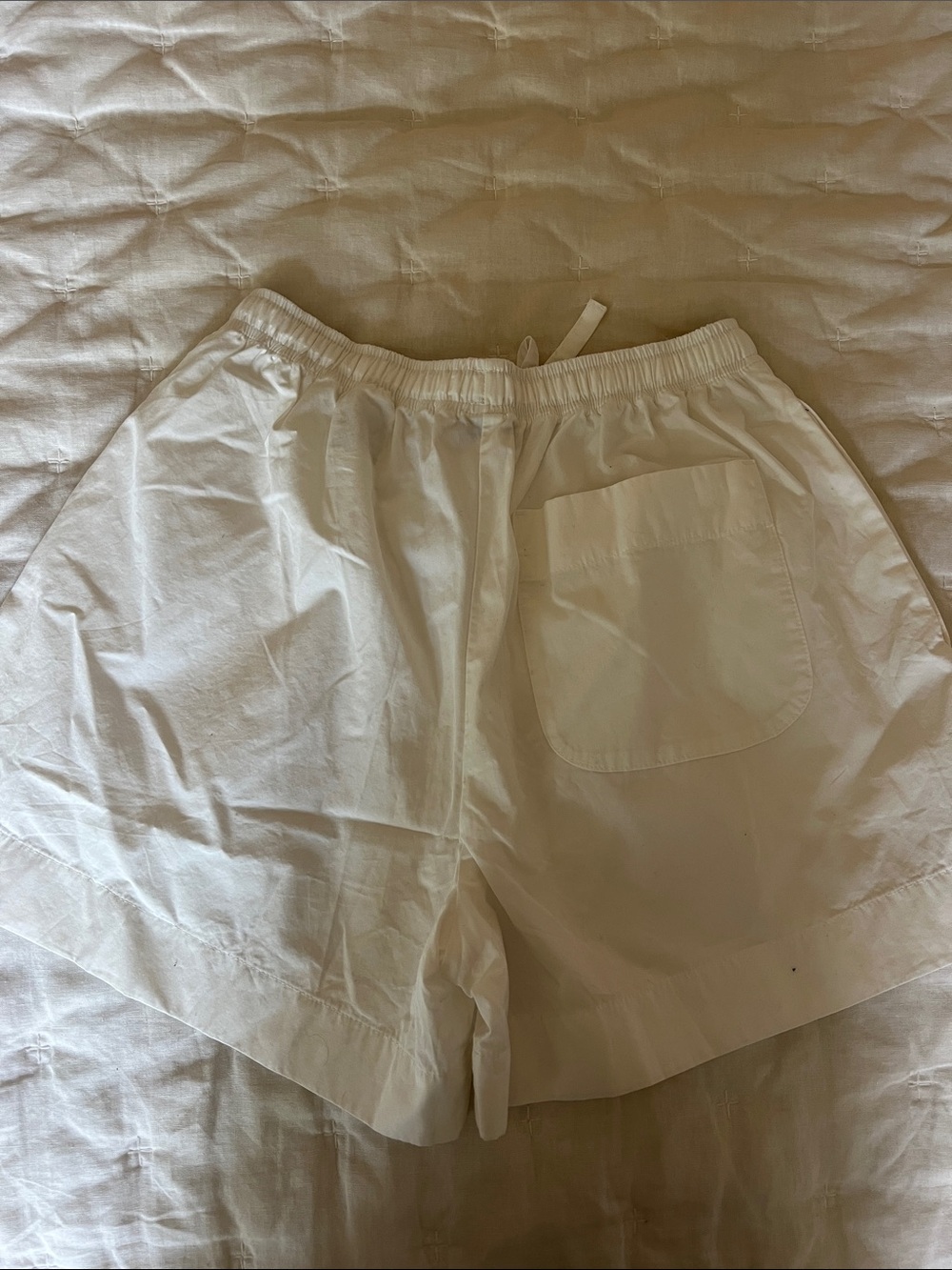 COS Cream-White Cotton Bermuda Shorts with Drawstring - Picture 3 of 5